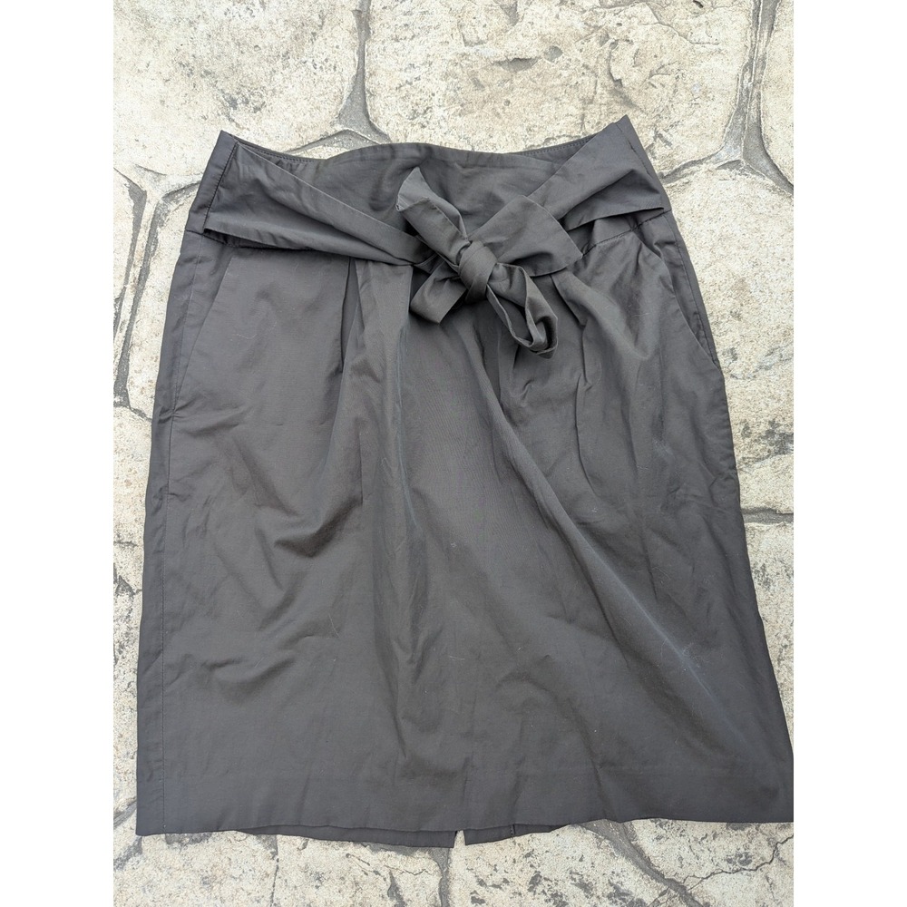 Banana Republic‎ Womens Black Stretch Skirt Romantic Bow A Line Size 2 Pockets